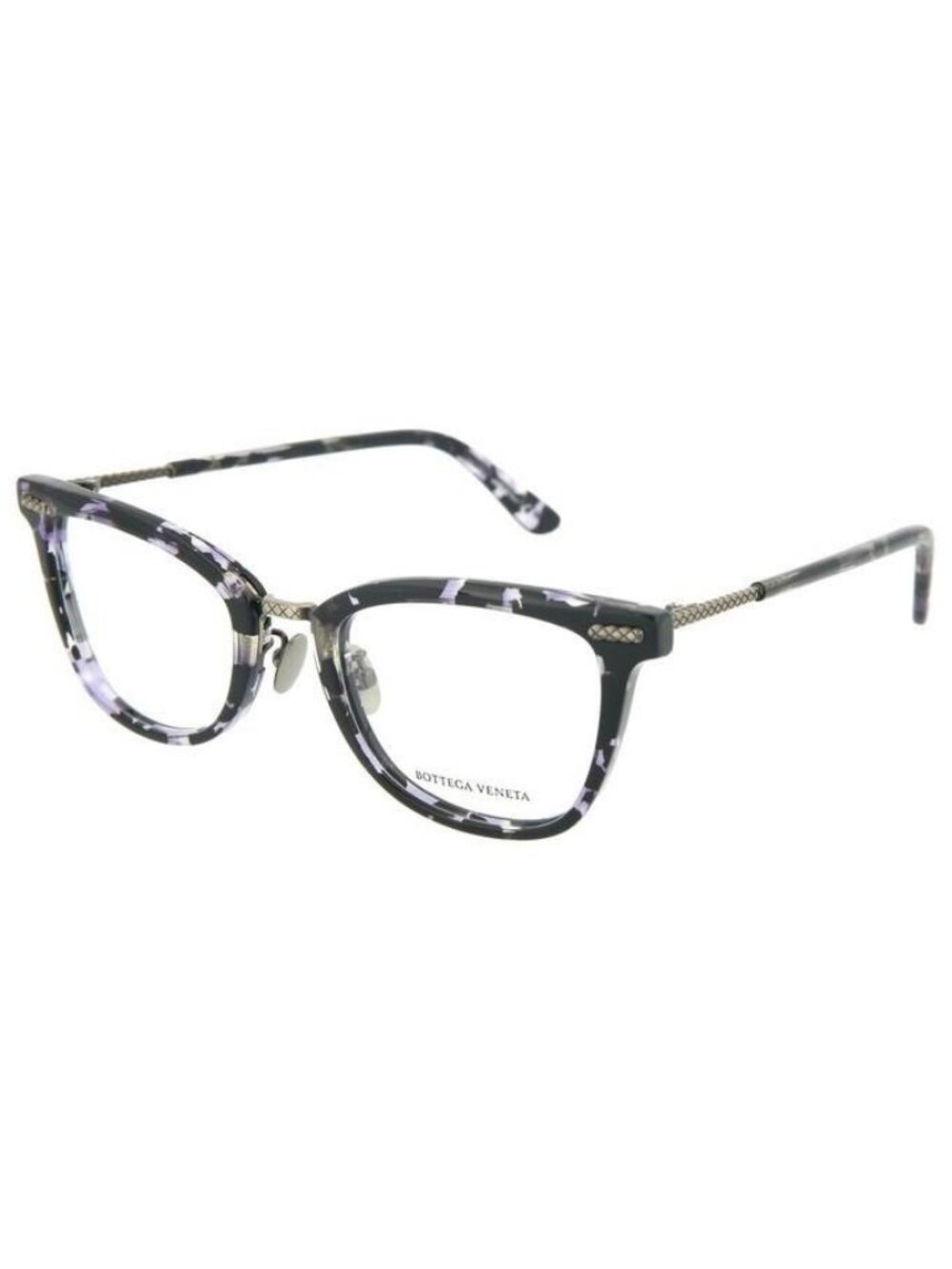 New Bottega Veneta Womens Square/Rectangle Shiny Black Violet Havana Fashion Des